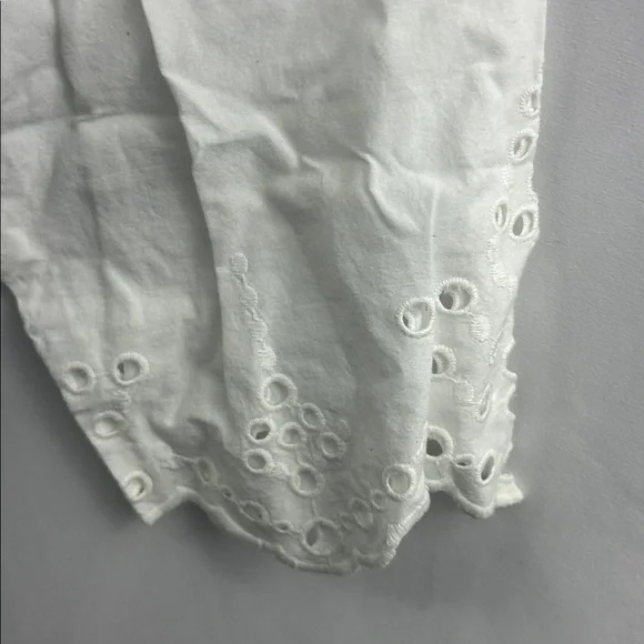 Chico’s Peasant Top 3/4 Sleeves Optic White Blouse Top Lace Up Tunic Women’s New - Picture 7 of 13